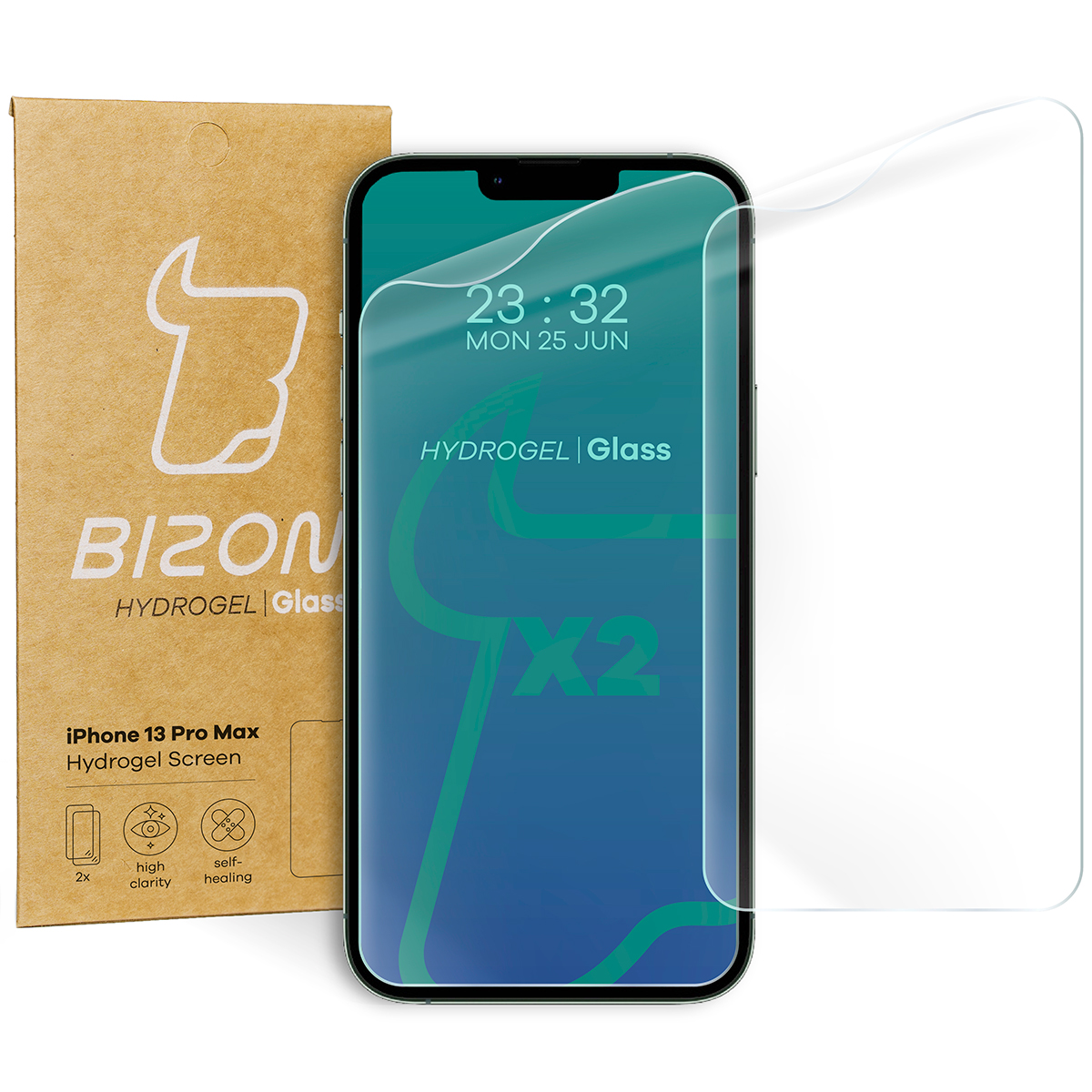 Folia hydrożelowa Bizon Film Hydrogel Front Duo dla iPhone 13 Pro Max, 2 sztuki